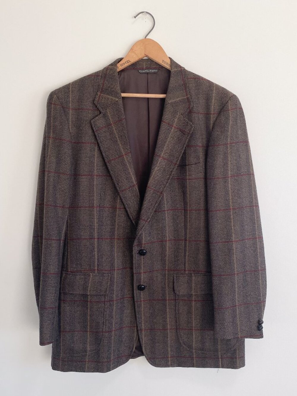 Vintage Brown Tweed Blazer/Sport Coat / 90s / 100 % Wool